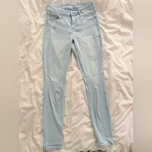 Old Navy Blue Skinny Jeans with Distressed Details Sz4